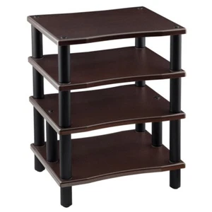 4 Regal Audio Video TV Medien Komponenten Ständer Rack AV Ausrüstung Holz Espresso - Bild 1 von 6