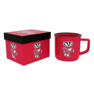 University of Wisconsin-Madison Ceramic Camp Cup with Enamel Finish, 14oz - Picture 1 of 2
