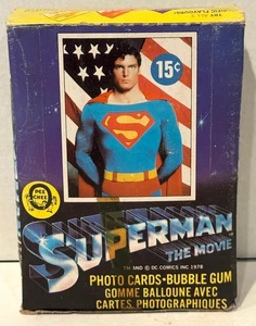 Superman The Movie 1978 de colección paquete completo de 36 tarjetas coleccionables caja O Pee Chee - Imagen 1 de 10