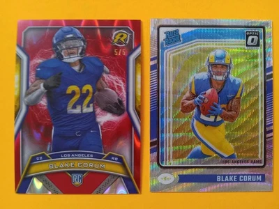 Blake Corum 2024 Resurgence RC Power Surge Red/5+Optics Rated Rookie Wave /300 - Image 1 of 4