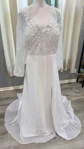 Vestido de novia para mujer blanco de encaje de gasa 18W nuevo con etiquetas - Imagen 1 de 18