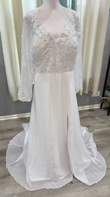 Vestido de novia para mujer blanco de encaje de gasa 18W nuevo con etiquetas Foto 1 de 4