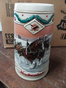 1996 Budweiser Holiday Stein American Homestead - Bild 1 von 8