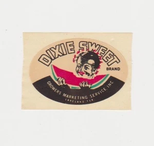 VTG DIXIE SWEET BRAND GROWERS MARKETING SERVICE LAKELAND, FL SMALL STICKER LABEL - Picture 1 of 1