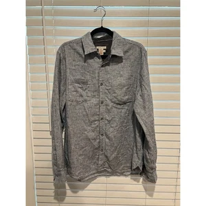 Carbon 2 Cobalt Mens Gray White Checkered Long Sleeve Button Down Shirt - Picture 1 of 3
