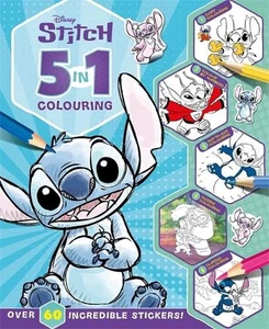 Disney Stitch: 5 in 1 Colouring by Walt Disney Paperback Book - Picture 1 of 1