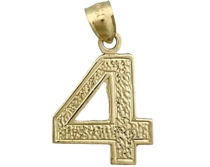 New 14K Gold Number 4 Charm - Imagen 1 de 6