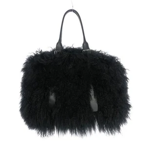 Ann Demeulemeester 23AW Benita Weekend Mongolian Shearling Tote Bag Black - Picture 1 of 7