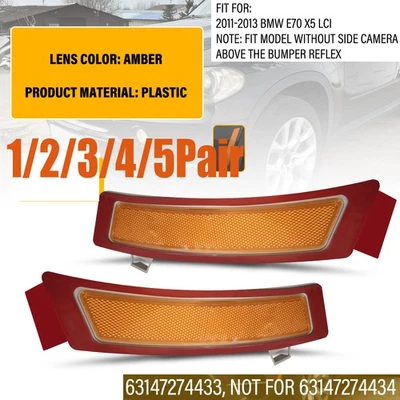 Para BMW X5 E70 2011-2013 Par de Lâmpada Refletora de Luz Marcadora Lateral Frontal 1-5X - Imagem 1 de 4