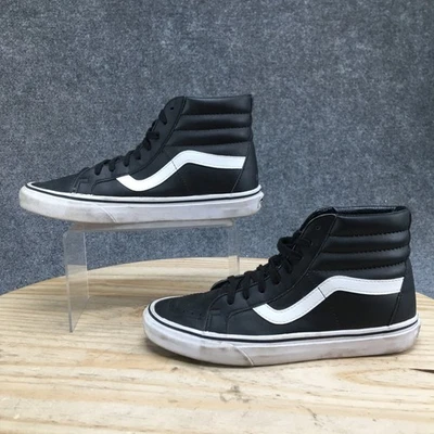 Vans Shoes Mens 7.5 Womens 9 Black Sk8-Hi Reissue Leather Lace Up Round 721277 - Image 1 of 4
