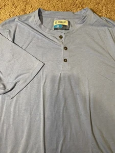 Magellan Fish Gear Henley Style Tee Mens Size Large Blue Lightweight Comfy Shirt - Picture 1 of 10