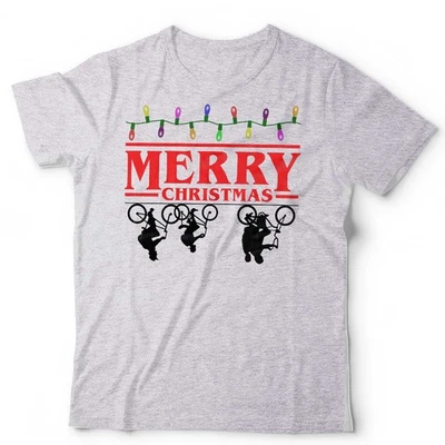 Stranger Christmas Tshirt Unisex & Kids Festive Things The Upside Down Hellfire - Image 1 of 4