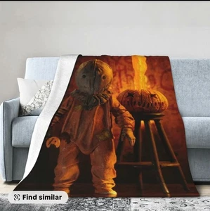 TRICK 'R TREAT SAM HALLOWEEN FLEECE THROW BLANKET 60X80 - Picture 1 of 5