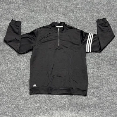 Adidas Climalite Pullover Mens Large Black Quarter Zip Golf Athletic Jacket - Image 1 of 4