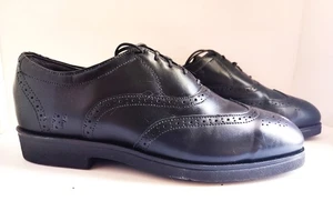 Zapato de seguridad IRON AGE para hombre punta de acero cuero negro puntas de ala Oxford TALLA 9W - Imagen 1 de 10