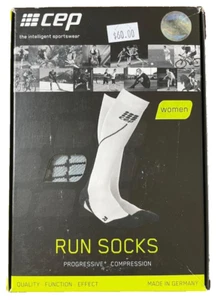 CEP Run Socks 2.0 Women's Progressive Compression Black and Gray Size IV / 4 NEW - Picture 1 of 6