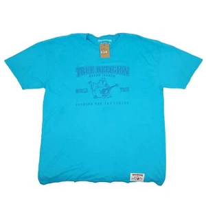 T Shirt True Religion Uomo Taglia XXL Buddha Doppio Puff Logo NUOVA CON ETICHETTE Outlet - Foto 1 di 9