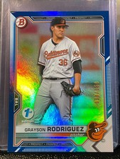 #/150 2021 Bowman Draft 1st Edition Grayson Rodriguez Blue Foil BD-136 Orioles