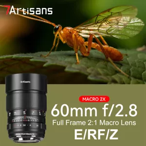 7Artisans 60mm F2.8 Macro 2X Full Frame Lens for Sony E Canon EOS-R RF Nikon Z - Picture 1 of 9