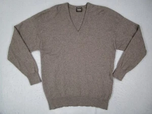 Neiman Marcus Sweater Mens 2XL XXL Brown Cashmere V Neck Made in Scotland - Picture 1 of 9