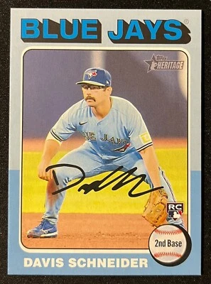 2024 TOPPS HERITAGE MINI DAVIS SCHNEIDER #425 #25/25 LIGHT BLUE BORDER - Image 1 of 2
