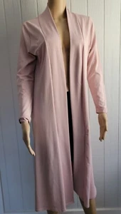 NWOT Boohoo Woman Open Long Jacket Duster Long Sleeves Blush Pink Stretch size 4 - Picture 1 of 9