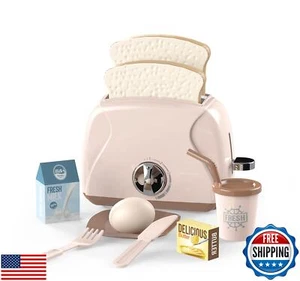 BRIGPICIOUS Toy Toaster,Play Toaster with Pop Up Toast,Play Pretend Toaster T - Picture 1 of 5