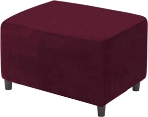 Velvet Ottoman Cover Slipcovers Rectangle Foot Stool Stretch Covers - Picture 1 of 5