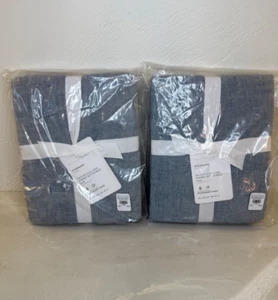 Juego de 2 farsas estándar acolchadas de lino belga Pottery Barn cosidas a mano - Imagen 1 de 7