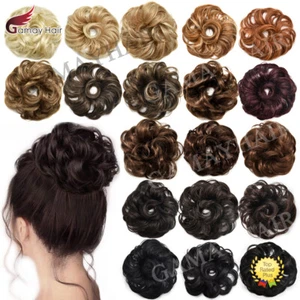 Curly Hair Bun Messy Rose Piece Updo Scrunchie Natural As Human Hair Extensions - Picture 1 of 41