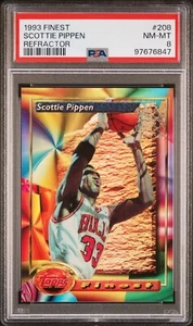 1993-94 Topps Finest Refractor 208 Scottie Pippen PSA  8  4933 - Picture 1 of 2