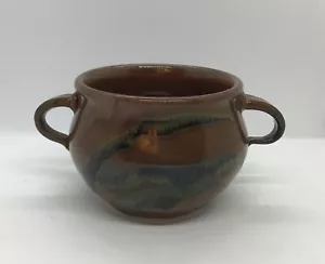 Vtg Audrey McKeon Signed Studio Pottery Art Soup crock double handles. - Picture 1 of 4