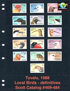 at $9.10 Scott Value - 1988 TUVALU Birds definitives Pacific Ocean MNH NH UMM - Picture 1 of 4