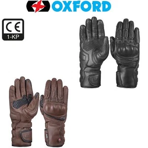 Oxford Hamilton Waterproof Leather Mens Motorbike Winter Riding Gloves CE - Picture 1 of 12
