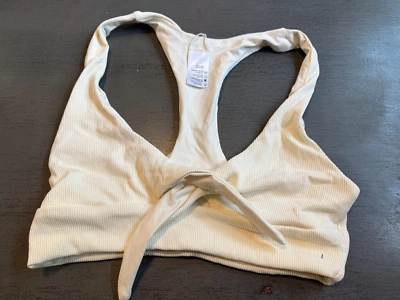 NEW ivory ribbed    L SPACE swimsuit bikini top size XS - Image 1 of 2