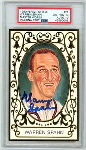 Warren Spahn Signed Perez Steele Master Works - PSA DNA 10 - Picture 1 of 1