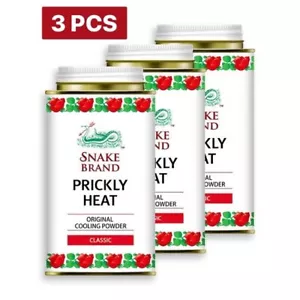 3 x Snake Brand Prickly Heat Cooling Powder Classic 140 g. - Picture 1 of 3