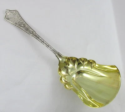 Antigua cuchara para servir bayas persas de plata esterlina Tiffany lavado en oro  Foto 1 de 4