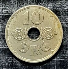 Denmark - 1935 N-GJ  10 Ore AU -  (INV2420) - About Uncirculated!!