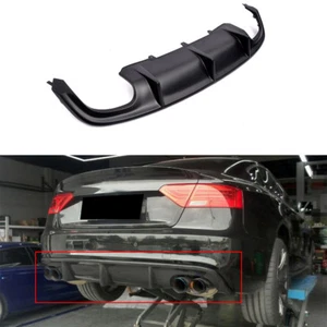 Matte Black Rear Bumper Diffuser Lip Twin Exhaust Out for Audi S5 2012-2016 - Foto 1 di 8