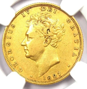 1827 Gold Britain England George IV Gold Sovereign UK Coin 1S - NGC XF45 (EF45) - Picture 1 of 4