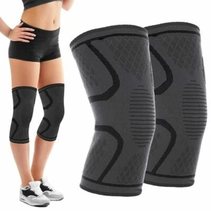 2 Knee Sleeve Compression Brace Support Sport Joint Pain Relief Arthritis Relief - Picture 1 of 11