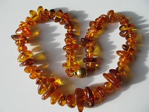 NATUR BERNSTEINKETTE COLLIER HALSKETTE AMBER NECKLAGE VALENTINSTAG - Picture 1 of 10