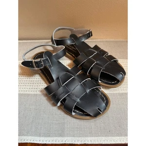 Sandalias de cuero negro Sal Water Sharks para mujer talla 6 - Imagen 1 de 7