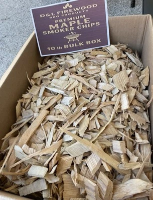 D&L FIREWOOD Premium Maple BBQ Smoking Chips 10lbs (1200 Cu In) - D&L BBQ PRODUCTS