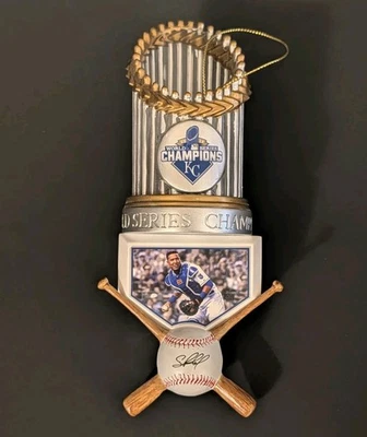RARE Salvador Perez KC Royals 2015 World Series Xmas Ornament Bradford Exchange - Image 1 of 4