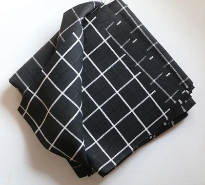 Lino a cuadros negro, 45" de ancho por yarda, ropa, disfraz, manualidades Foto 1 de 2