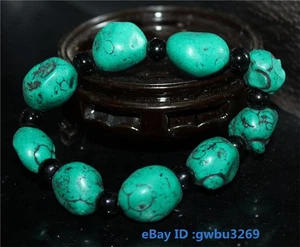 Exquisita decoración pulseras chinas artesanía turquesa - Imagen 1 de 5