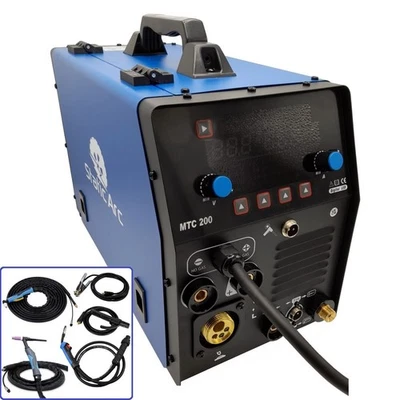 MTC 200 SYNERGIC WELDER PLASMA CUTTER 5in1 MIG MMA ARC TIG CUT SPOT WELD 200A - Image 1 of 4