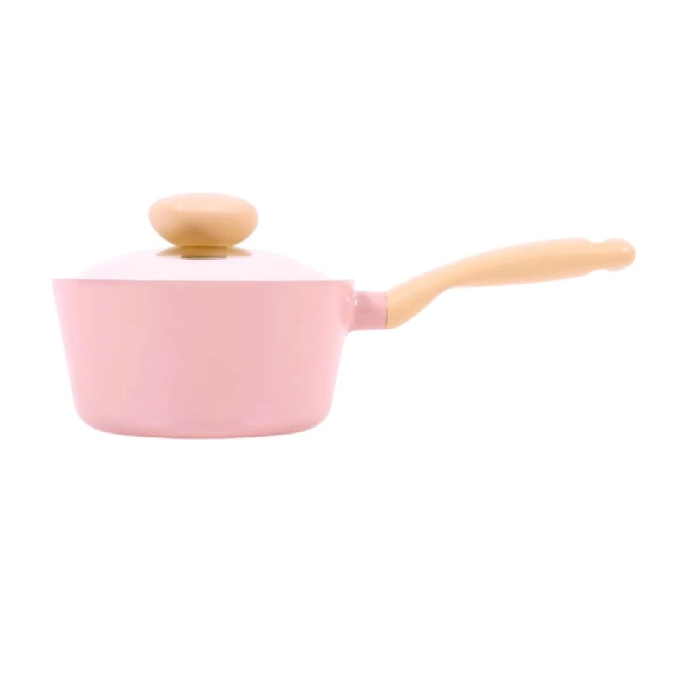 Neoflam Retro All Pans 1.5QT Ceramic Nonstick Saucepan w Glass Lid Pink